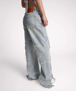 DIAMONDE STAR STRAIGHT LEG MID WAIST DENIM BILLIE JEANS