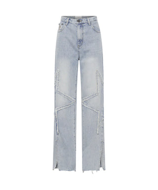 DIAMONDE STAR STRAIGHT LEG MID WAIST DENIM BILLIE JEANS