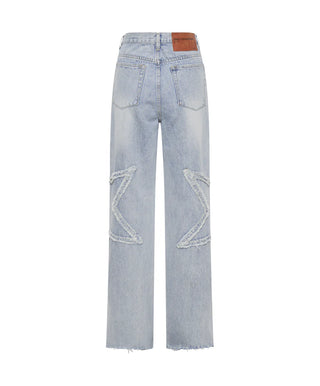 DIAMONDE STAR STRAIGHT LEG MID WAIST DENIM BILLIE JEANS