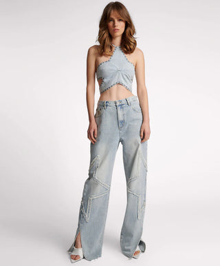 DIAMONDE STAR DENIM TOP