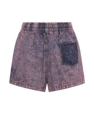 PINK ACID DENIM BOXER SHORTS