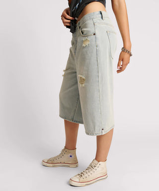 OLD WEST BEASTIE LOW WAIST WIDE LEG DENIM SHORTS