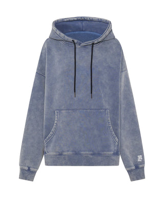 WASHED BLUE SMILEY BATWING HOODY