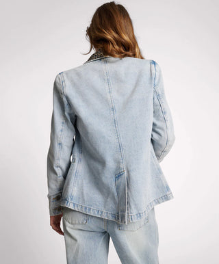 DIAMONDE STUDDED DENIM BLAZER