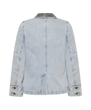 DIAMONDE STUDDED DENIM BLAZER