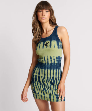 ONE TEASPOON TIE DYE RIB SINGLET MINI DRESS