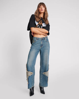 MEMPHIS STAR JACKSONS MID WAIST WIDE LEG JEANS