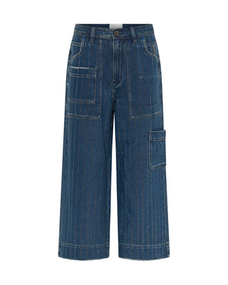 GLITTER HIGHWAY BAD BOYS CROPPED WIDE LEG JEANS