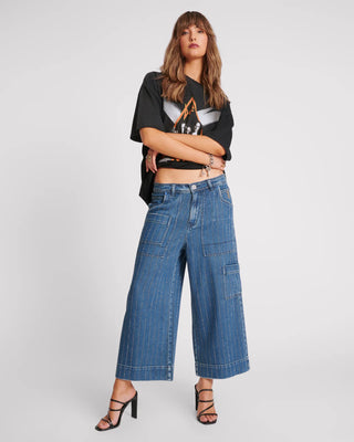 GLITTER HIGHWAY BAD BOYS CROPPED WIDE LEG JEANS