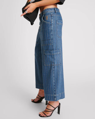 GLITTER HIGHWAY BAD BOYS CROPPED WIDE LEG JEANS