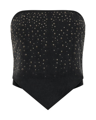 STUDDED SCARF BLACK BUSTIER TOP