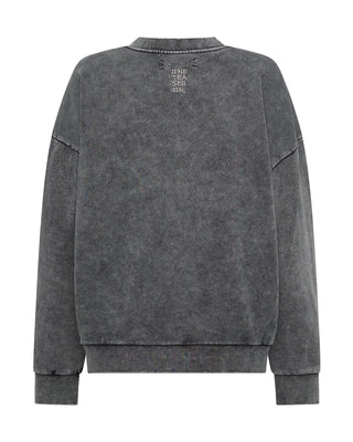 STUDDED GREY EAGLE RETRO SWEATER