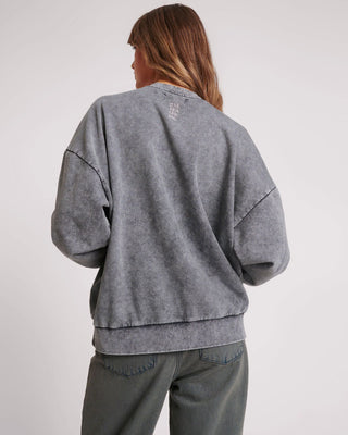 STUDDED GREY EAGLE RETRO SWEATER