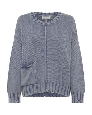 ACID WASHED OVERSIZED POCKET SWEATER