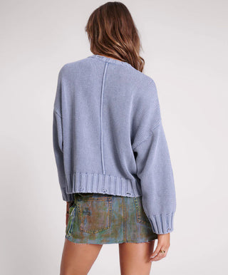 ACID WASHED OVERSIZED POCKET SWEATER