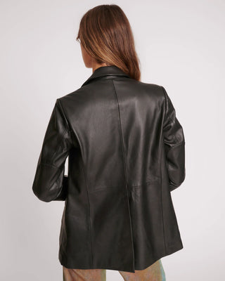 BLACK LEATHER BLAZER