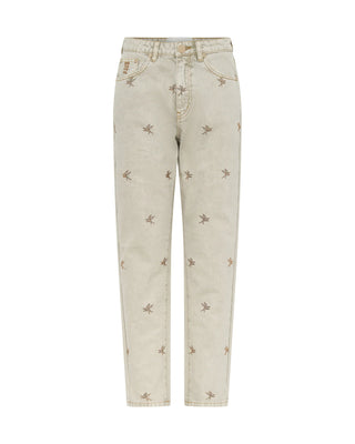 ANTIQUE WHITE EMBELLISHED LEGENDS MOM JEANS