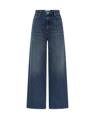 BLUE THUNDER LOVE MACHINES MID WAIST SUPER WIDE LEG DENIM JEANS