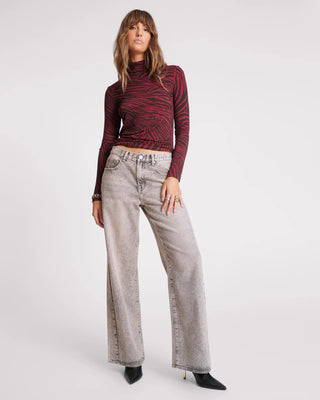 DUSTY SMOKE JACKSON MID WAIST WIDE LEG JEANS