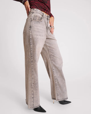 DUSTY SMOKE JACKSON MID WAIST WIDE LEG JEANS