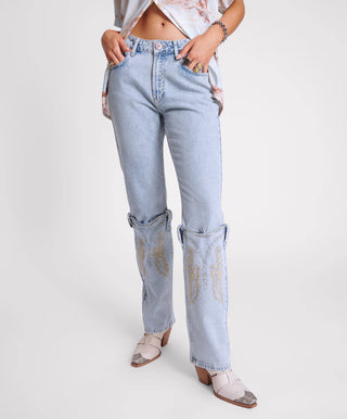 RODEO BOOTS HIGH WAIST DENIM JEANS