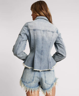 SALTY DOG PEPLUM DENIM SHACKET