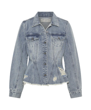 SALTY DOG PEPLUM DENIM SHACKET