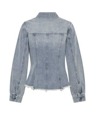 SALTY DOG PEPLUM DENIM SHACKET