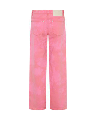 Jackson Mid Waist Wide Leg Denim Jeans - Pink Kiss