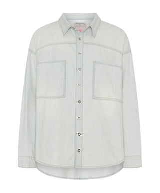 Daria Hand-Sprayed Denim Shacket - Bel Air Blue