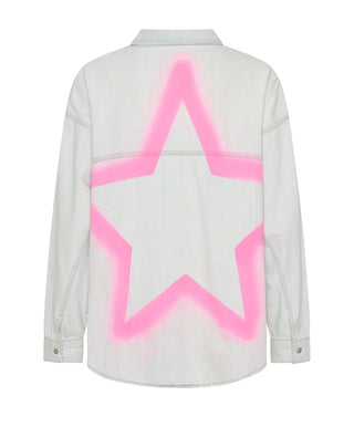 Daria Hand-Sprayed Denim Shacket - Bel Air Blue