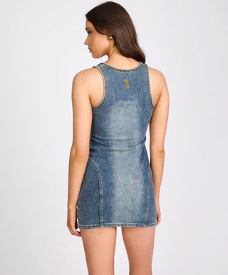 Mini Denim Dress - Worn Blue