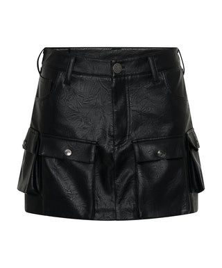 FAUX LEATHER SLOANE CARGO MINI SKIRT