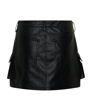 FAUX LEATHER SLOANE CARGO MINI SKIRT