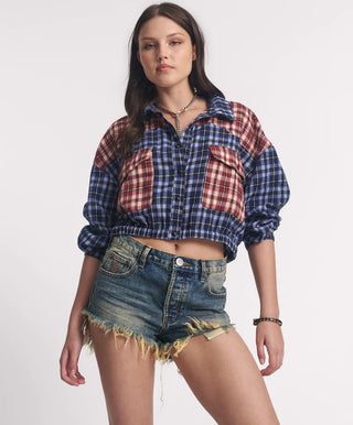 Outlaws Low Waist Mid Length Denim Shorts - Phoenix Blue
