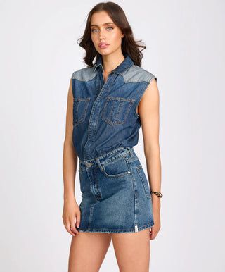 Sloane Mini Denim Dress - Phoenix Blue