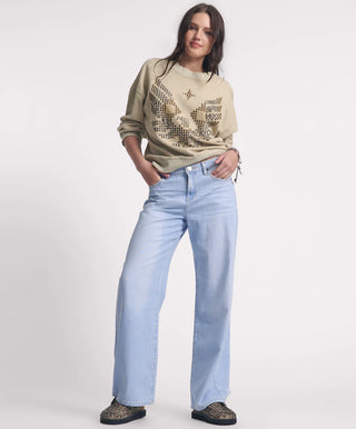 Jackson Mid Waist Wide Leg Denim Jeans - Best Blue
