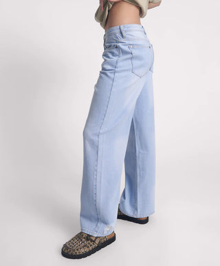 Jackson Mid Waist Wide Leg Denim Jeans - Best Blue