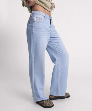 Jackson Mid Waist Wide Leg Denim Jeans - Best Blue