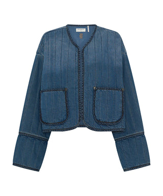 Denim Wadded Jacket - Deep Pacifica Blue