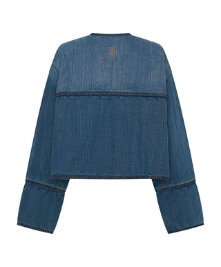 Denim Wadded Jacket - Deep Pacifica Blue