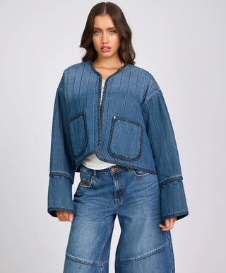 Denim Wadded Jacket - Deep Pacifica Blue