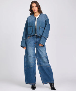 Denim Wadded Jacket - Deep Pacifica Blue