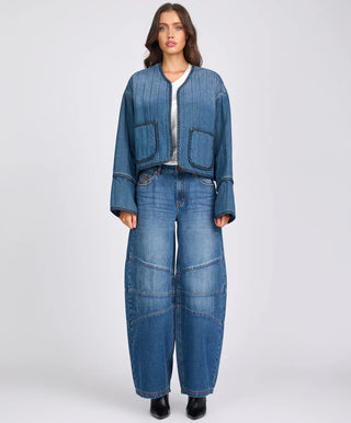 Denim Wadded Jacket - Deep Pacifica Blue