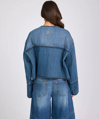 Denim Wadded Jacket - Deep Pacifica Blue