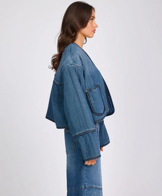 Denim Wadded Jacket - Deep Pacifica Blue