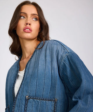 Denim Wadded Jacket - Deep Pacifica Blue