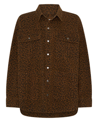 Longline Denim Jacket - Cheetah Print