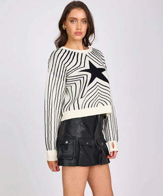 Star Gazing Knitted Sweater - Mono Print