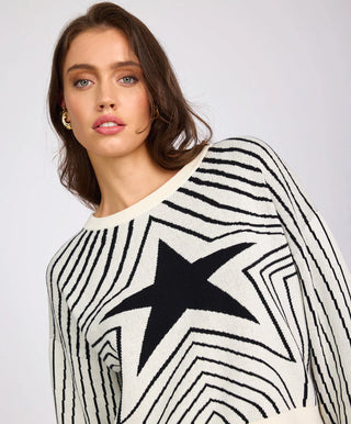 Star Gazing Knitted Sweater - Mono Print